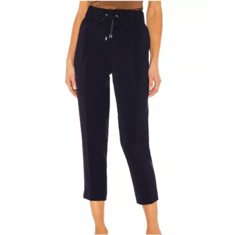 ATM Revolve Navy Blue Pants Cropped Tapered‎ Drawstring Waist Preppy M